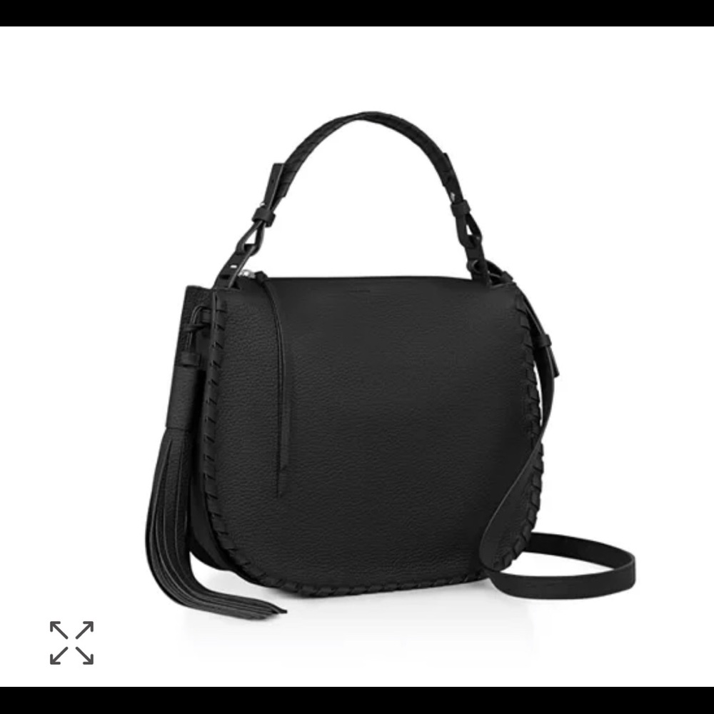 All Saints Black leather Handbag with tassel